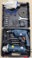 KIT TALADRO 13MM E AMOLADORA 115MM 220V AZUL/MARINO